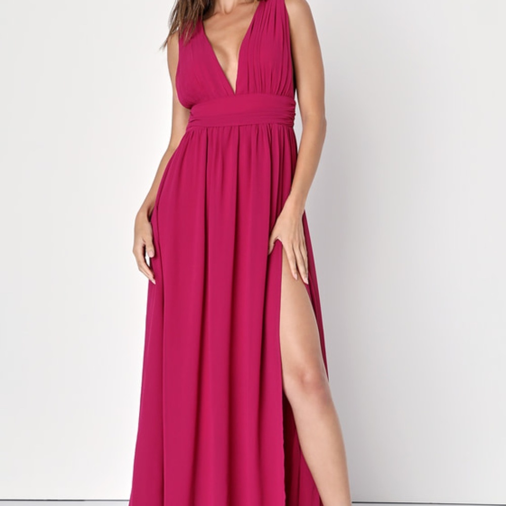 Lulus Heavenly Hues Magenta Maxi Dress Pink - Size 1X